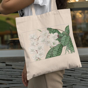 Japanese White Moth Orchid Flowers Tote
